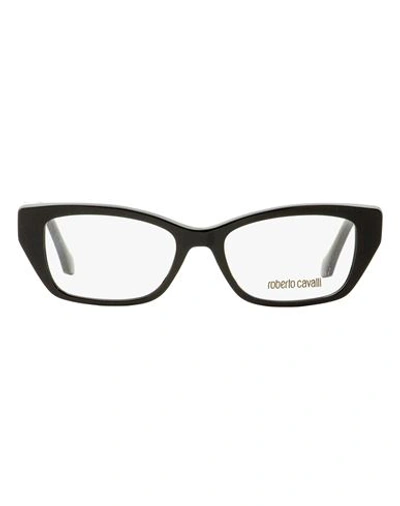 Roberto Cavalli Rectangular Rc5082 Orcia Eyeglasses Woman Eyeglass Frame Black Size  In Black