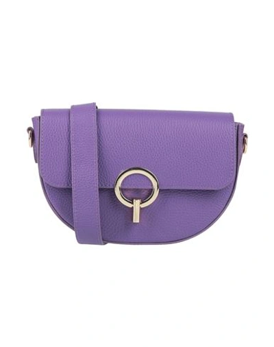 Ab Asia Bellucci Woman Cross-body Bag Purple Size - Soft Leather