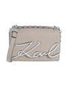 Karl Lagerfeld K/signature Sm Shoulderbag Woman Cross-body Bag Dove Grey Size - Bovine Leather