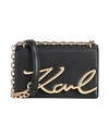 KARL LAGERFELD KARL LAGERFELD K/SIGNATURE SM SHOULDERBAG WOMAN CROSS-BODY BAG BLACK SIZE - BOVINE LEATHER