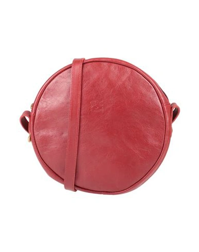 IL BISONTE IL BISONTE WOMAN CROSS-BODY BAG BRICK RED SIZE - SOFT LEATHER