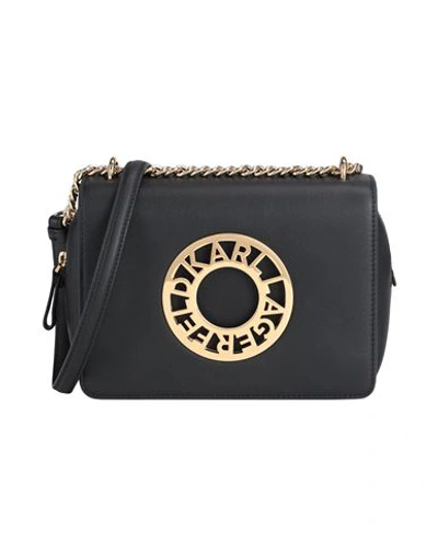 Karl Lagerfeld K/disk Shoulder Bag Woman Cross-body Bag Black Size - Bovine Leather