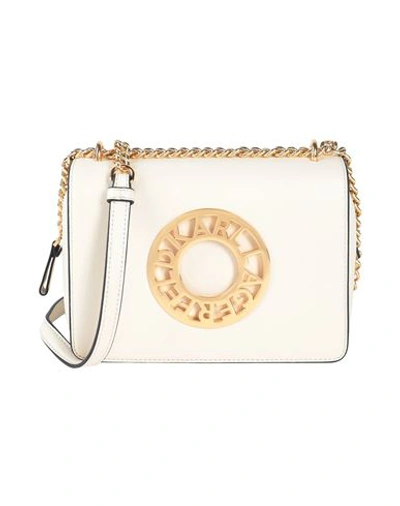 Karl Lagerfeld K/disk Shoulder Bag Woman Cross-body Bag Cream Size - Bovine Leather In White