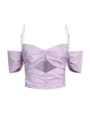 Elisabetta Franchi Woman Top Lilac Size 4 Polyester In Purple