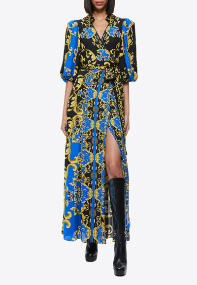 Alice And Olivia Alisa Wrap Maxi Dress In Black