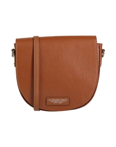 A.g. Spalding & Bros. 520 Fifth Avenue  New York A. G. Spalding & Bros. 520 Fifth Avenue New York Woman Cross-body Bag Tan Size - Soft Leather In Brown