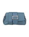Ab Asia Bellucci Woman Cross-body Bag Slate Blue Size - Soft Leather