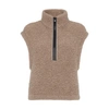 BRUNELLO CUCINELLI FLEECY SLEEVELESS CASHMERE SWEATER