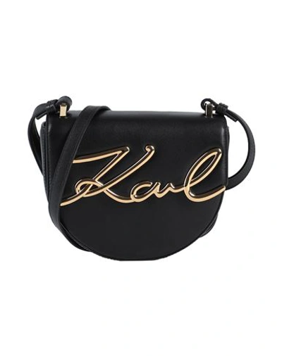 Karl Lagerfeld Karl Logo皮质马鞍包 In Black