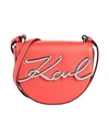 Karl Lagerfeld K/signature Sm Saddle Bag Woman Cross-body Bag Tomato Red Size - Bovine Leather
