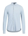 Drumohr Man Shirt Sky Blue Size S Cotton