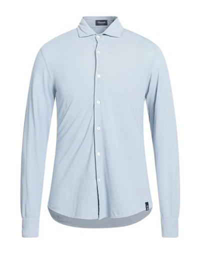 Drumohr Man Shirt Sky Blue Size S Cotton In Blue
