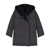 YVES SALOMON REVERSIBLE PUFFER JACKET MADE FROM A WATERPROOF TECHNICAL FABRIC WITH SHEARED RABBIT TRIM