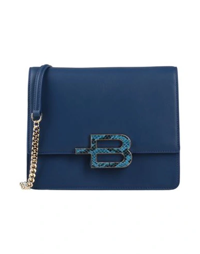 Baldinini Woman Cross-body Bag Blue Size - Calfskin, Pvc - Polyvinyl Chloride In Navy Blue