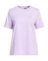 Pieces Woman T-shirt Lilac Size L Cotton In Purple