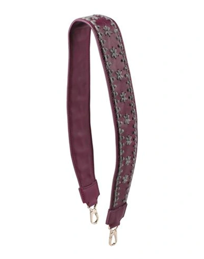 Loro Piana Woman Bag Strap Garnet Size - Calfskin, Virgin Wool In Red