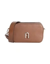 FURLA FURLA FURLA PRIMULA MINI CROSSBODY WOMAN CROSS-BODY BAG BROWN SIZE - CALFSKIN