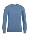 Gran Sasso Man Sweater Slate Blue Size 38 Cotton, Cashmere