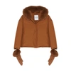 YVES SALOMON BOX-CUT PUFFER JACKET MADE FROM A WATERPROOF TECHNICAL FABRIC WITH FOX TRIM
