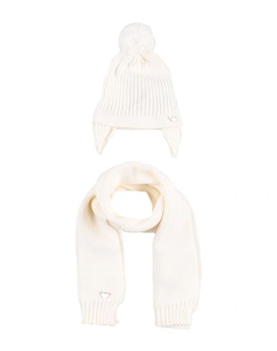 Emporio Armani Newborn Boy Baby Accessories Set Ivory Size 1 Cotton, Virgin Wool In White