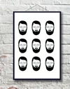 Art Backers Multi Bearded Limited Edition Print (-) Size - Cotton, Paper