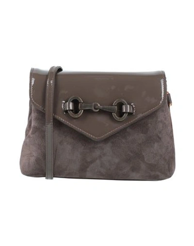 Ab Asia Bellucci Woman Cross-body Bag Lead Size - Soft Leather In Grey