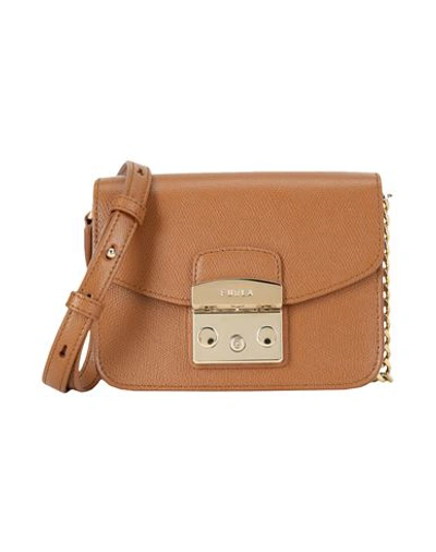 Furla Woman Cross-body Bag Camel Size - Soft Leather In Brown