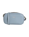 Visone Woman Cross-body Bag Sky Blue Size - Calfskin