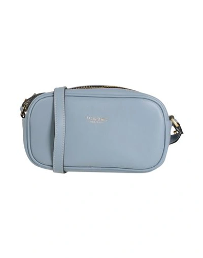 Visone Woman Cross-body Bag Sky Blue Size - Calfskin