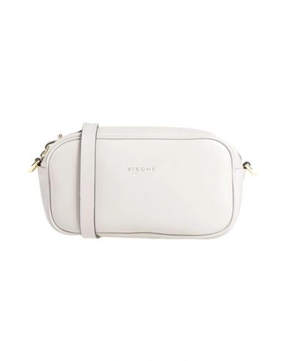 Visone Woman Cross-body Bag Light Grey Size - Calfskin