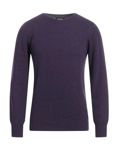 Dondup Man Sweater Dark Purple Size 38 Cashmere In Purple