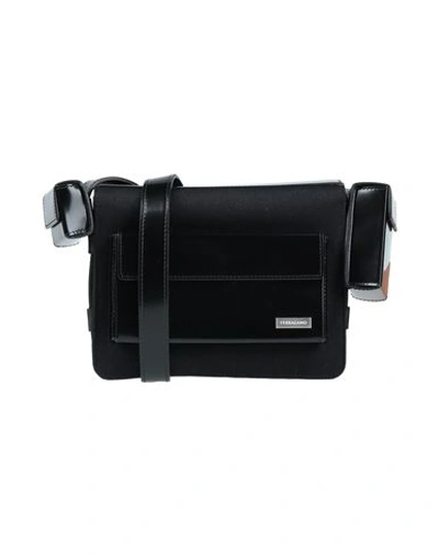 Ferragamo Man Cross-body Bag Black Size - Leather, Textile Fibers