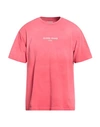 Guess Man T-shirt Coral Size L Cotton In Red
