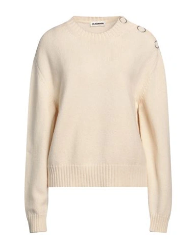 Jil Sander Woman Sweater Ivory Size 4 Wool, Cotton, Polyamide In White