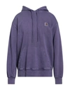 Carhartt Man Sweatshirt Purple Size Xl Cotton In Purple