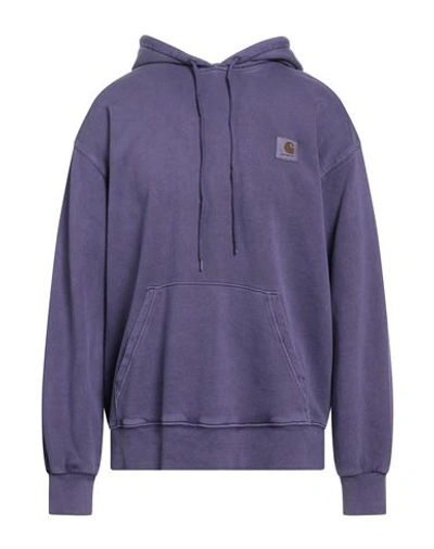Carhartt Man Sweatshirt Purple Size Xl Cotton In Blue