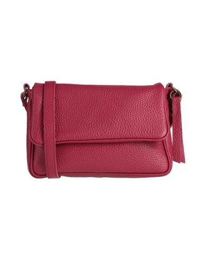 CORSIA CORSIA WOMAN CROSS-BODY BAG BURGUNDY SIZE - SOFT LEATHER