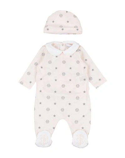 Philipp Plein Newborn Girl Baby Accessories Set Light Pink Size 0 Cotton