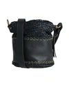 Corsia Woman Cross-body Bag Black Size - Soft Leather, Natural Raffia
