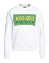Kenzo Man Sweatshirt White Size L Cotton, Elastane, Polyester