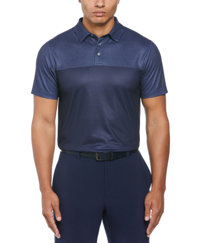 Pga Tour Airflux Color Block Short Sleeve Golf Polo Shirt In Peacoat,peacoat