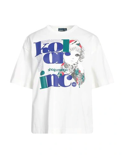 Kolor Woman T-shirt White Size 2 Cotton In White