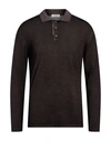 Crossley Man Sweater Dark Brown Size Xl Wool