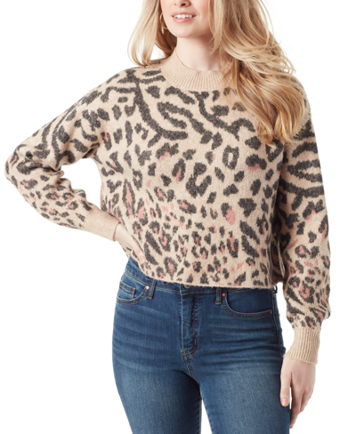 Jessica Simpson Women's Portia Cropped Sweater In Cameo Rose-animal