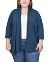 NY COLLECTION PLUS SIZE DRAPED OPEN-FRONT CARDIGAN SWEATER