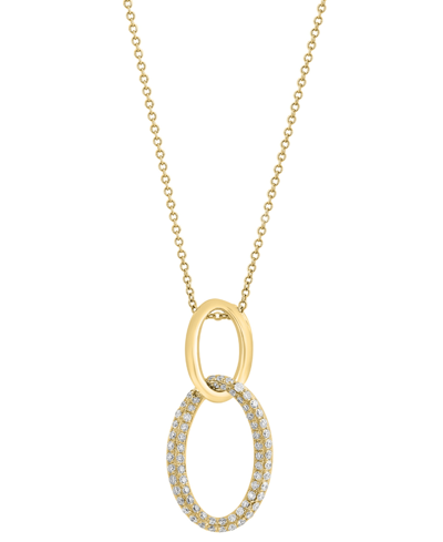 Effy Collection Effy Diamond Interlocking Oval Loop 18" Pendant Necklace (1/2 Ct. T.w.) In 14k Gold