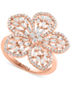 EFFY COLLECTION EFFY DIAMOND ROUND & BAGUETTE FLOWER RING (3/4 CT. T.W.) IN 14K ROSE GOLD
