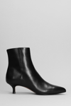 FABIO RUSCONI HIGH HEELS ANKLE BOOTS IN BLACK LEATHER