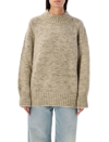 Maison Margiela Relaxed Fit Sweater With High Neck In Military Green