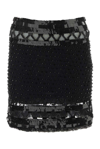 Alberta Ferretti Alberta Ferreti Embellished Mesh Mini Skirt In Nero